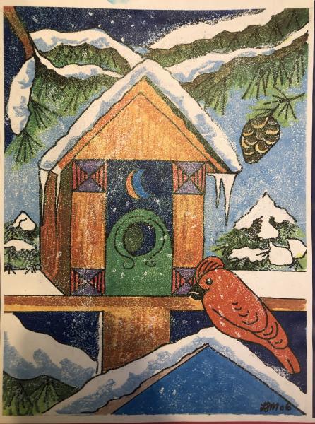 Image for event: Winter Birdhouse Painting